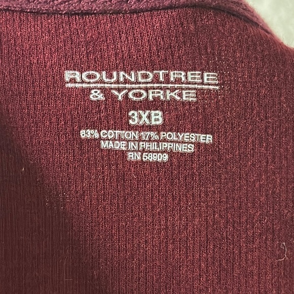 Roundtree & Yorke Men’s  Maroon Sweater Size 3XB - Picture 4 of 6